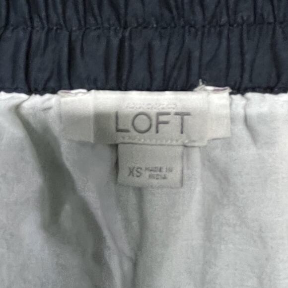 ANN TAYLOR LOFT Skirt Women XS Black Nude Lining‎ Eyelet Embroidered Mini 2730 - Picture 4 of 8